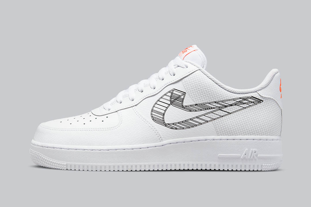 3D model Nike Air Force 1 low team orange VR / AR / low-poly