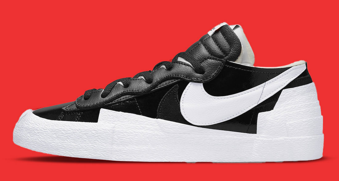 sacai x Nike Blazer Low "Black Patent" DM6443-001