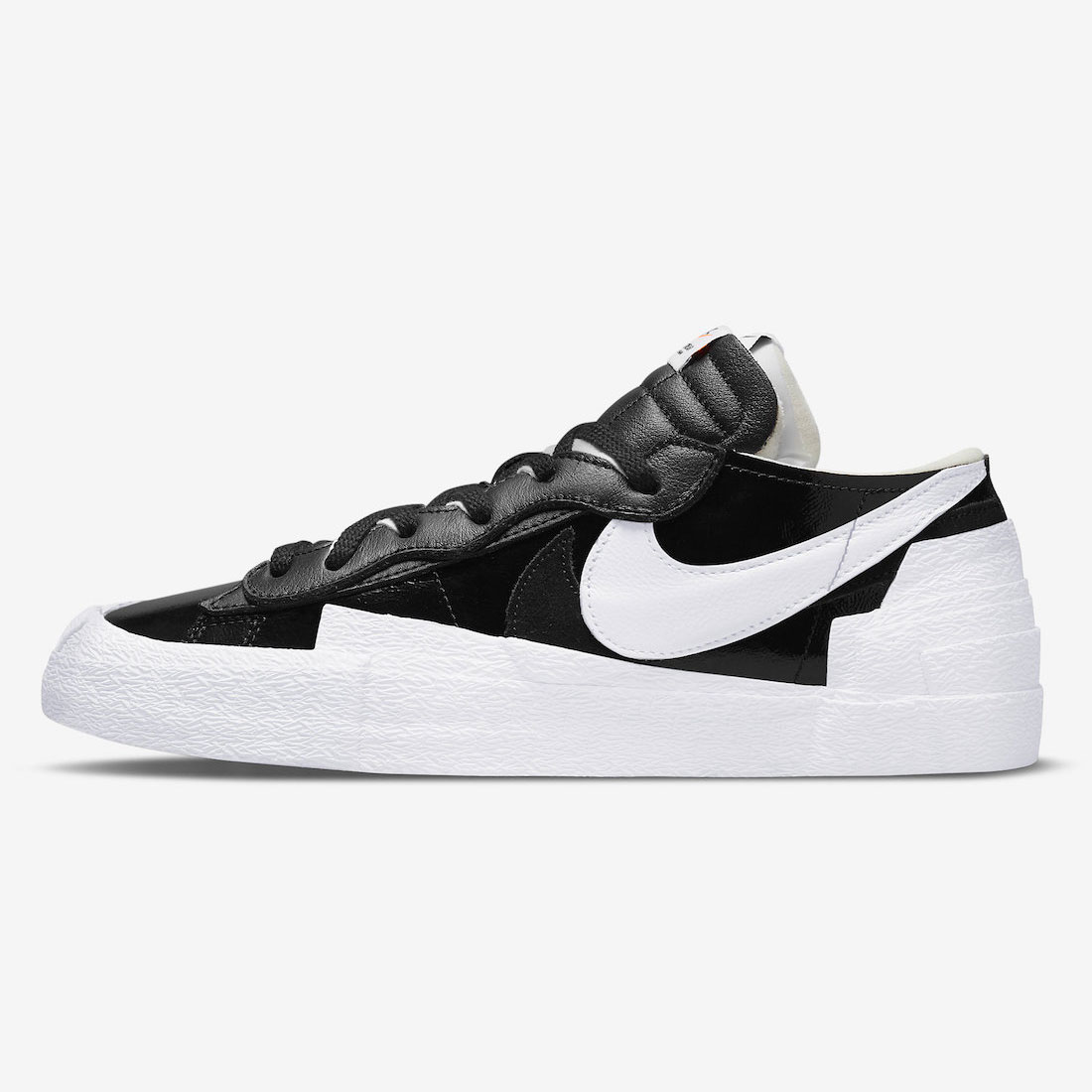 sacai x nike blazer low black patent release date 11