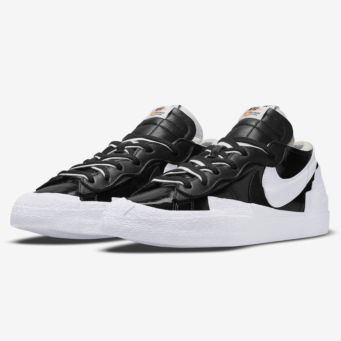 sacai x Nike Blazer Low "Black Patent" DM6443-001