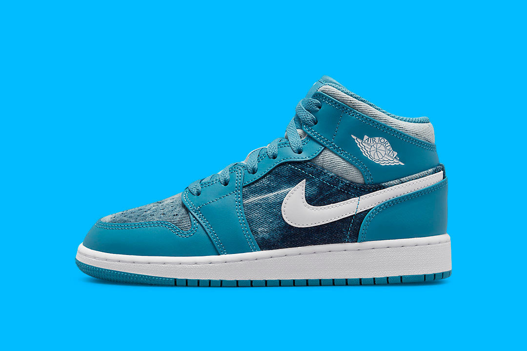  Big Kid's Jordan 1 Mid Washed Denim Dutch Blue/White (DM8951  400) - 3.5 : Clothing, Shoes & Jewelry