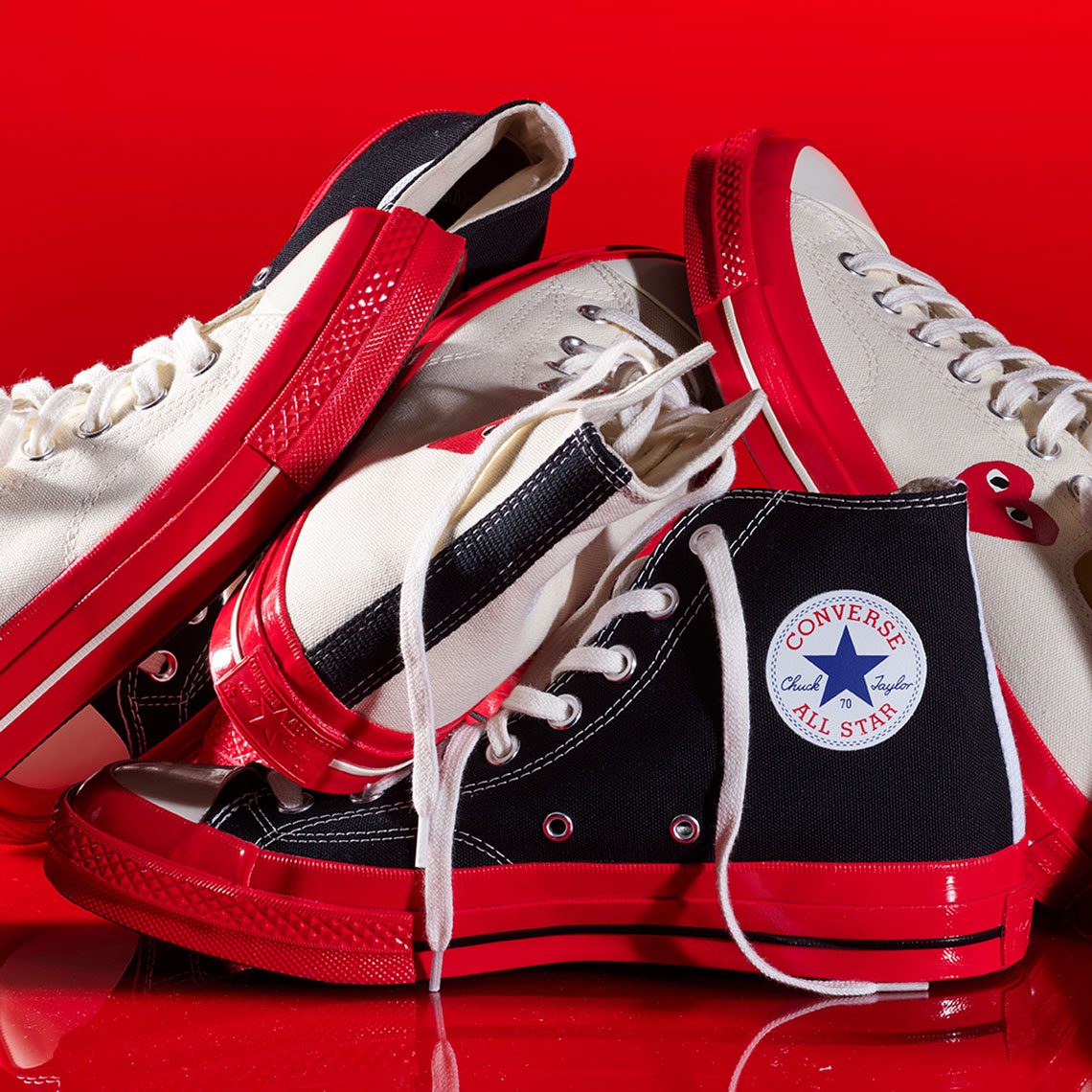 Comme des Garçons PLAY x Converse Chuck 70 “Red” Collection