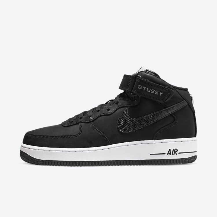 Stussy Nike Air Force 1 Mid Black Luxe Leather DJ7840 001 01 750x750