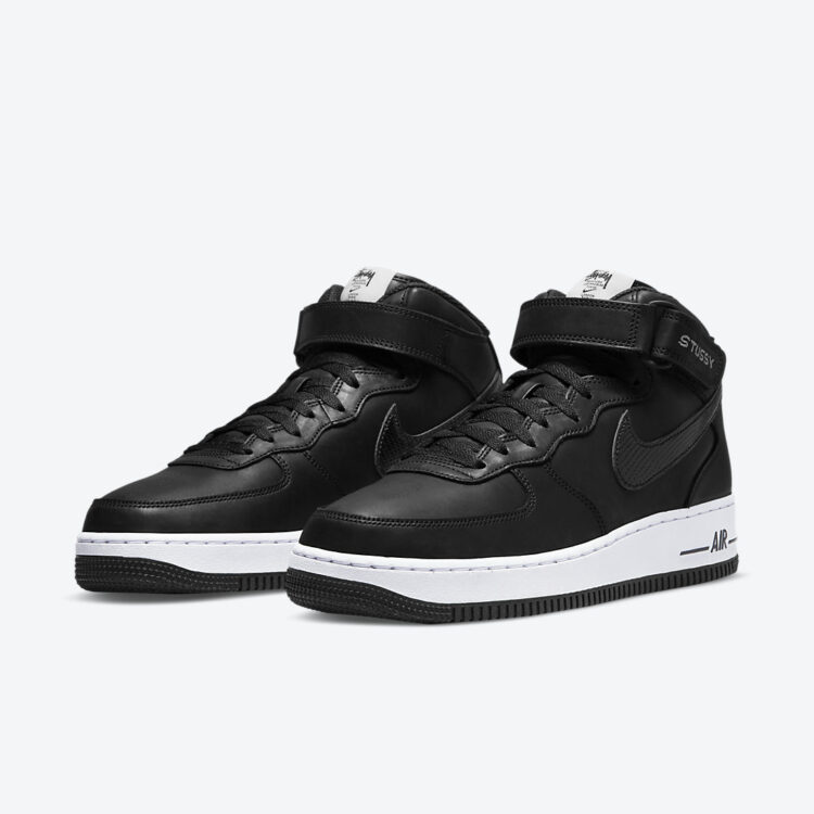 Stussy Nike Air Force 1 Mid Black Luxe Leather DJ7840 001 05 750x750
