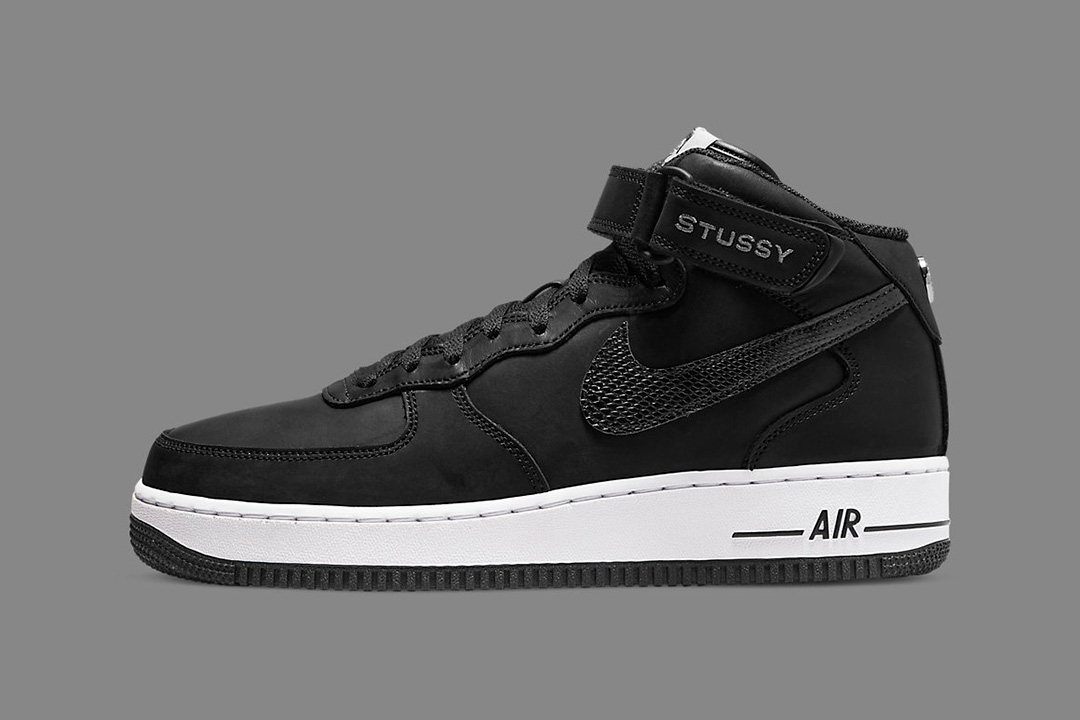 Buy Stussy x Air Force 1 Mid 'Black White' - DJ7840 002 - Black