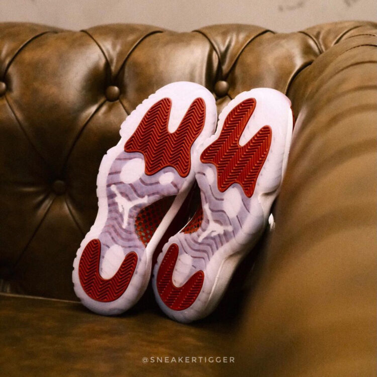 Jordan 11 red bottom top