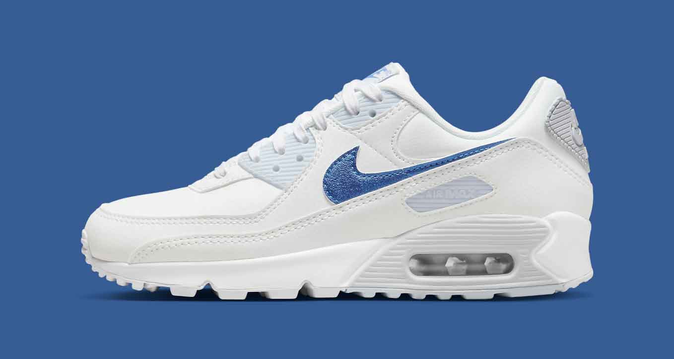 Nike Elevates the Air Max 90 With Metallic Blue Swooshes