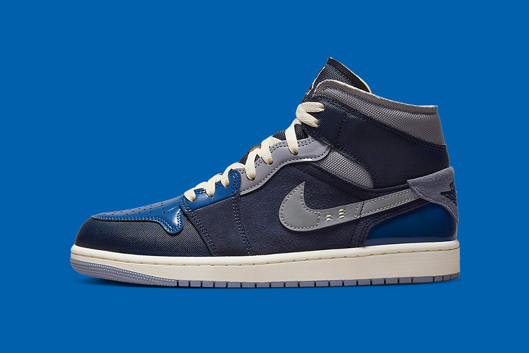 The medial side of the Air Jordan 1 High True Blue