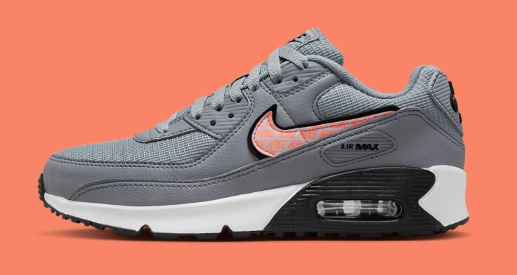 nike air max 90 gs grey orange dz5637 001 release date 0 736x392