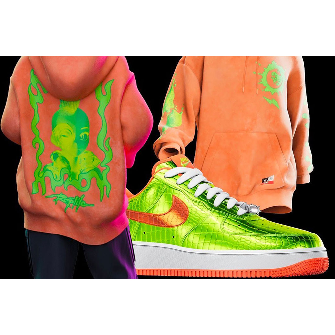 sacai Nike Customized Air Force 1 Low Hoodie