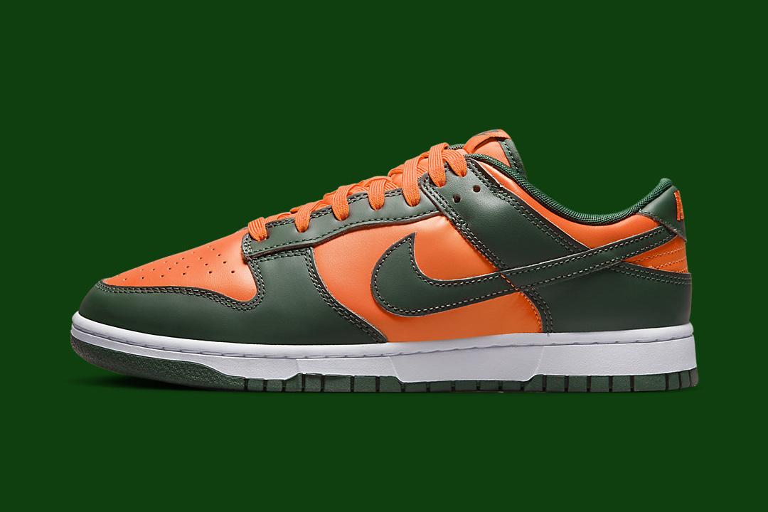 Nike Dunk Low Miami Hurricanes DD1391 300 release date lead