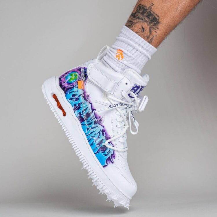 The Off-White x Nike Air Force 1 Mid 'Graffiti' Sneaker Is Out Now –  Footwear News