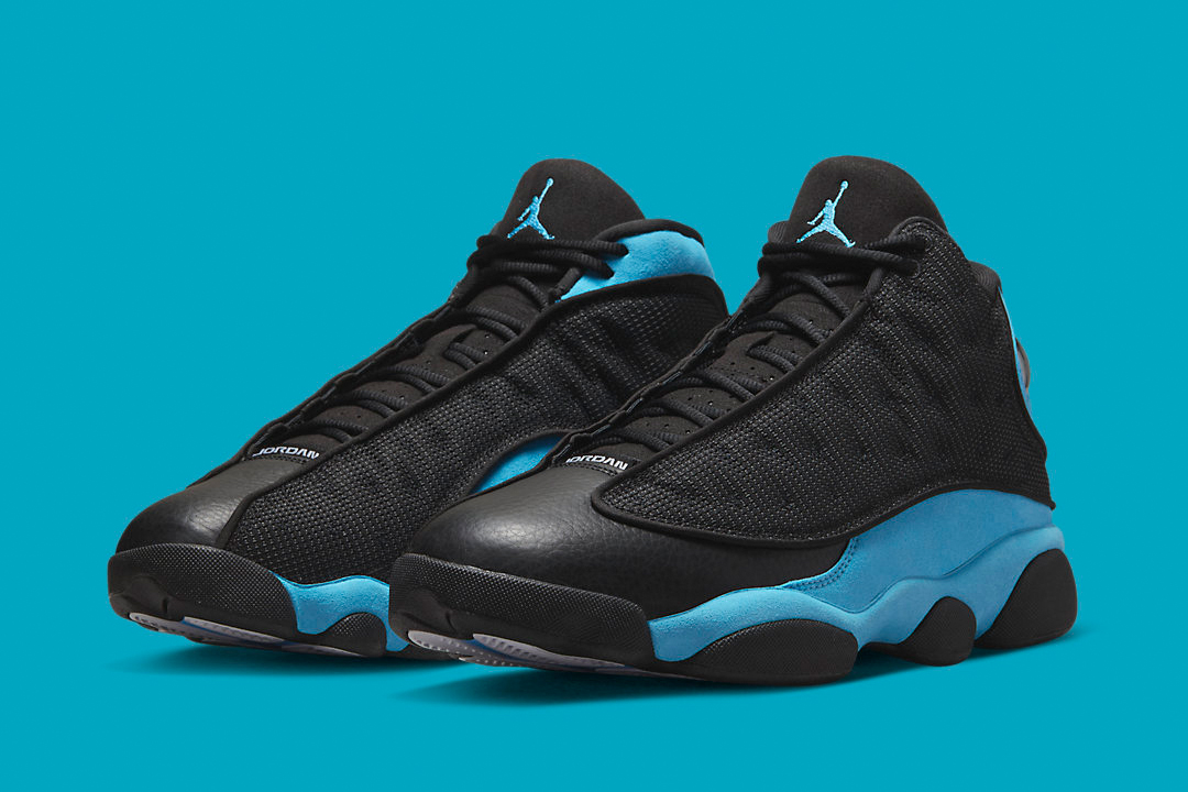 blue and black jordan 13 outfit