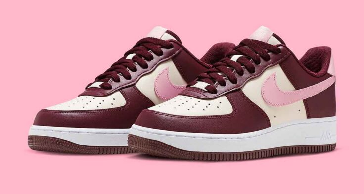 Nike Air Force 1 Low "Valentine's Day" (Sail/Night Maroon-Medium Soft Pink)