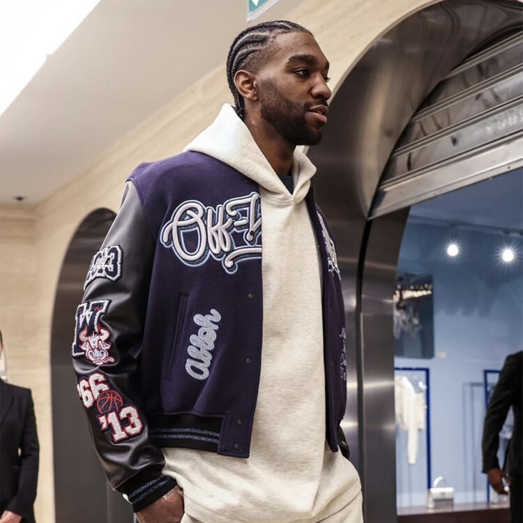 AC Milan Off-White Varsity Jacket - William Jacket