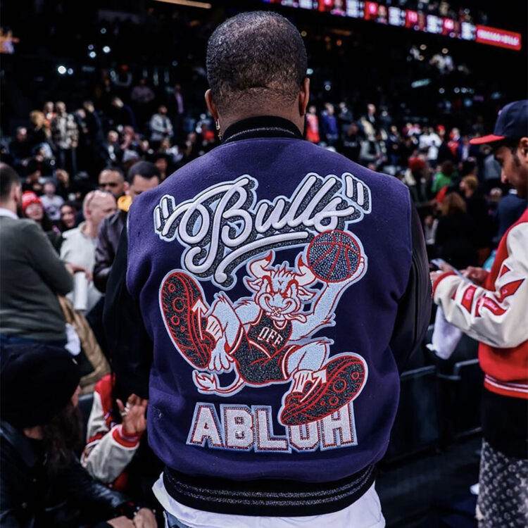 Chicago Bulls Off-White Varsity Jacket