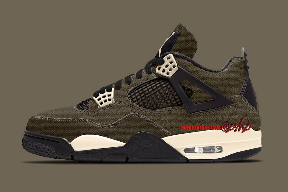 Air Jordan 4 "Olive Canvas" FB9927200 Nice Kicks