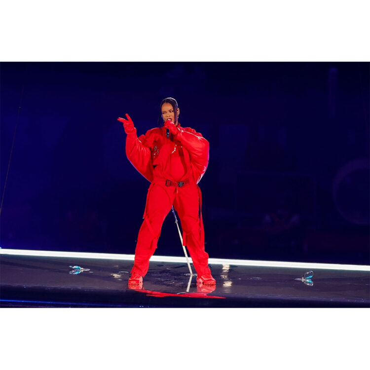 Rihanna wears MM6 Maison Margiela x Salomon Cross Low for Super Bowl 57 Halftime Show