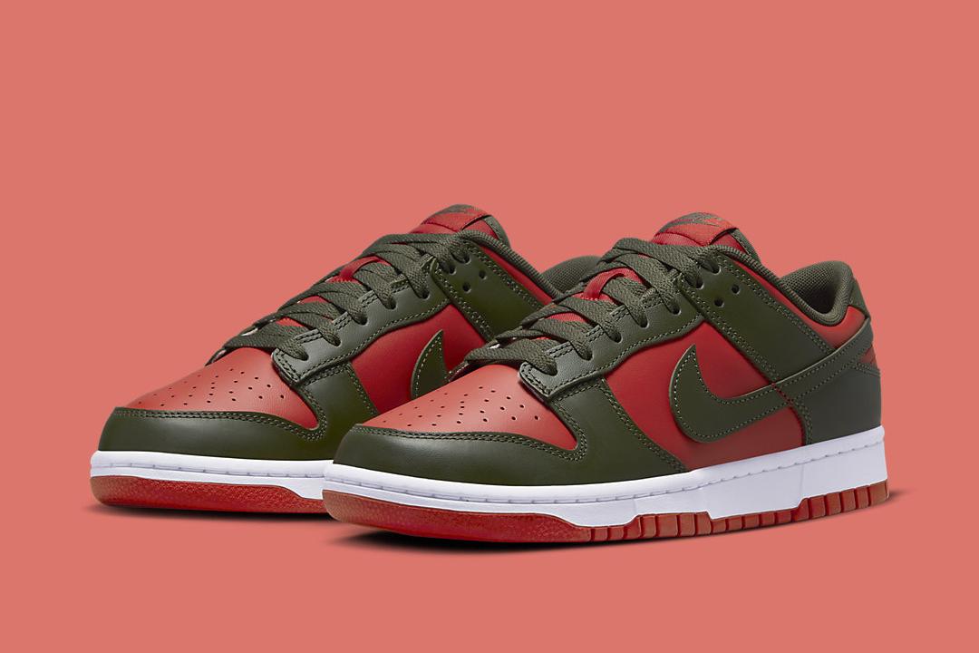 This Nike Dunk Low “Mystic Red” Sports Freddy Krueger Vibes