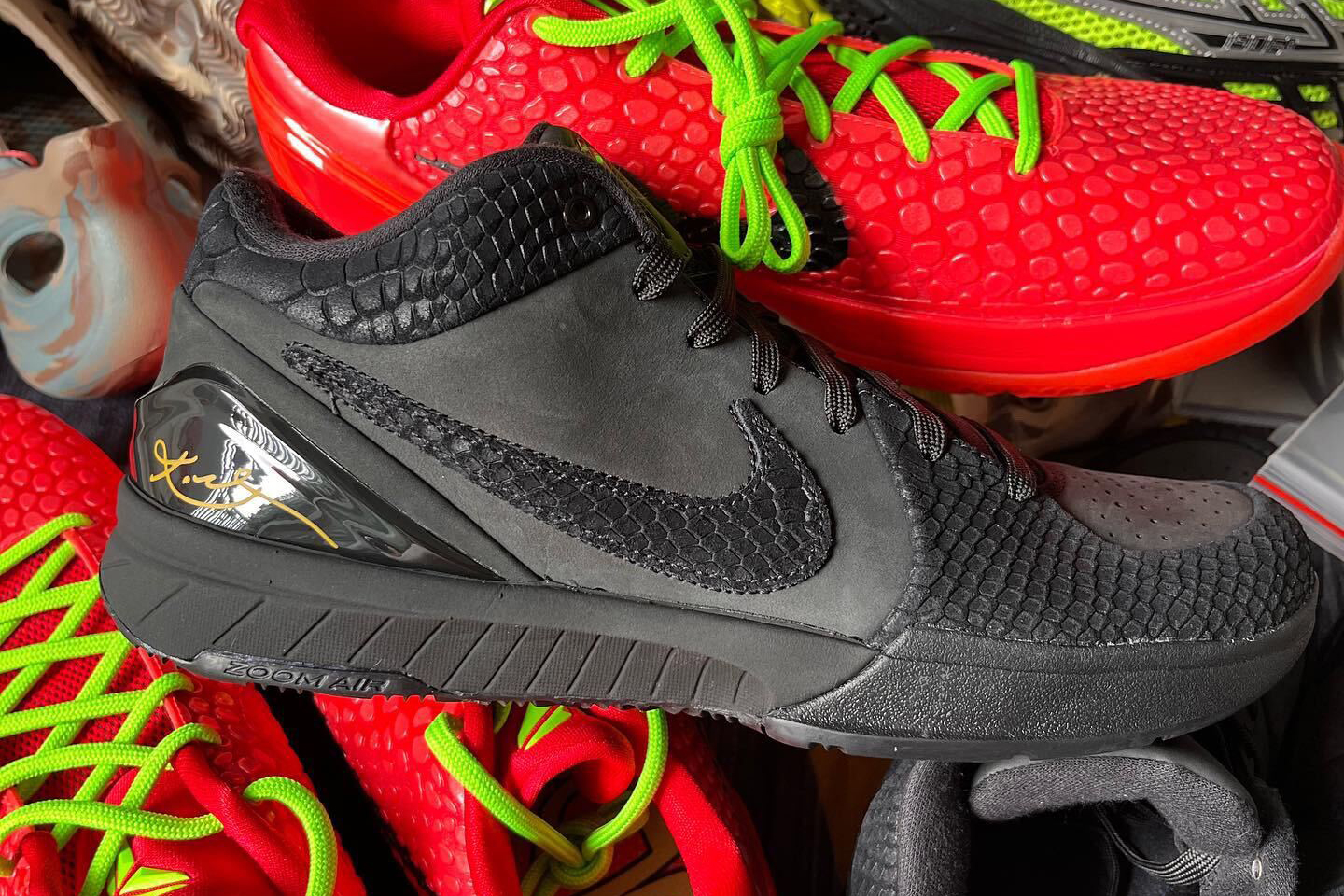 The Nike Kobe 6 Protro 'Reverse Grinch' & Kobe 4 Protro 'Black