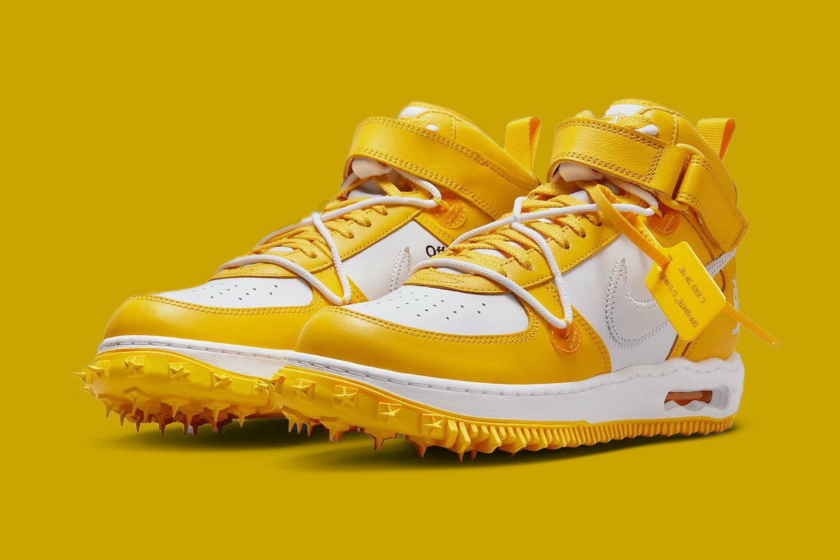 The Off-White x Nike Air Force 1 Mid “Varsity Maize” Set For A Holiday 2023 Release