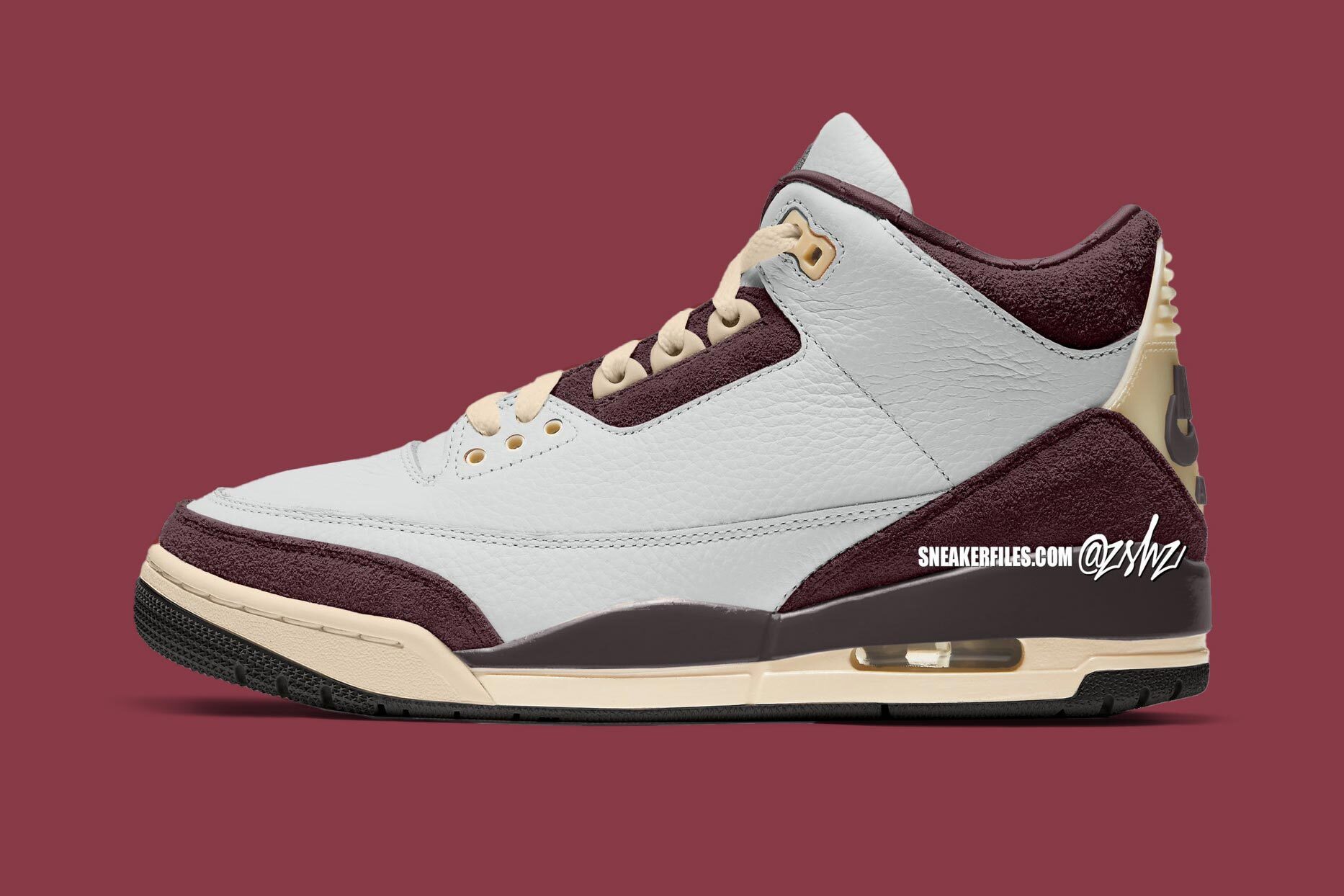 A Ma Maniere x Air Jordan 3 WMNS “Burgundy Crush” Releases in 2024