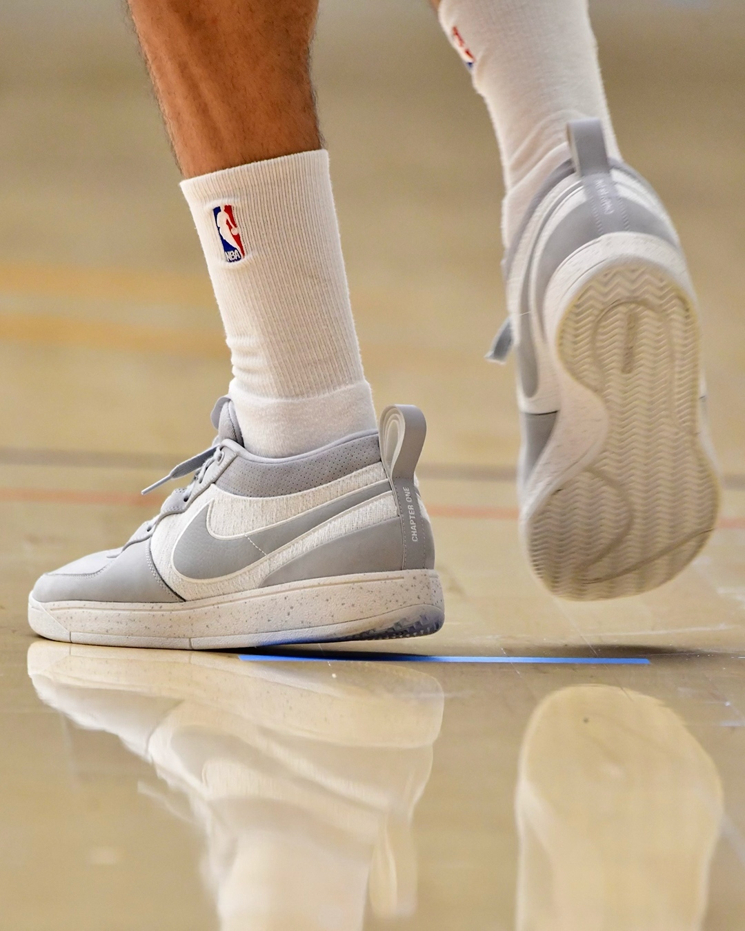 Devin Booker in the nike air force 1 sand springs water bill "Cool Grey"