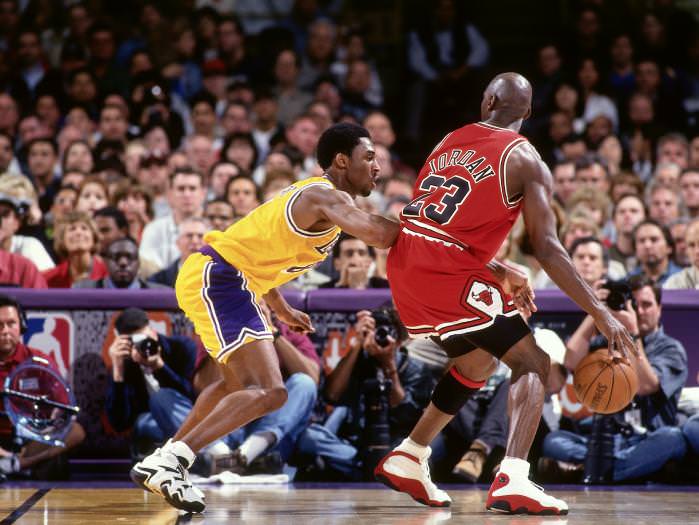 Michael Jordan wearing the Air Jordan 13 White/Red/Black