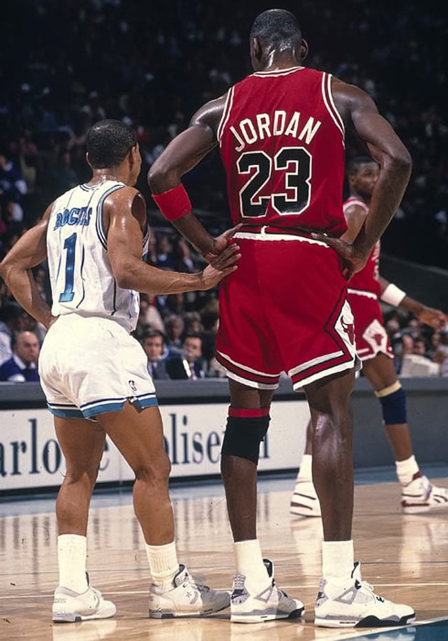 Michael Jordan wearing the Air Jordan 4 White/Cement