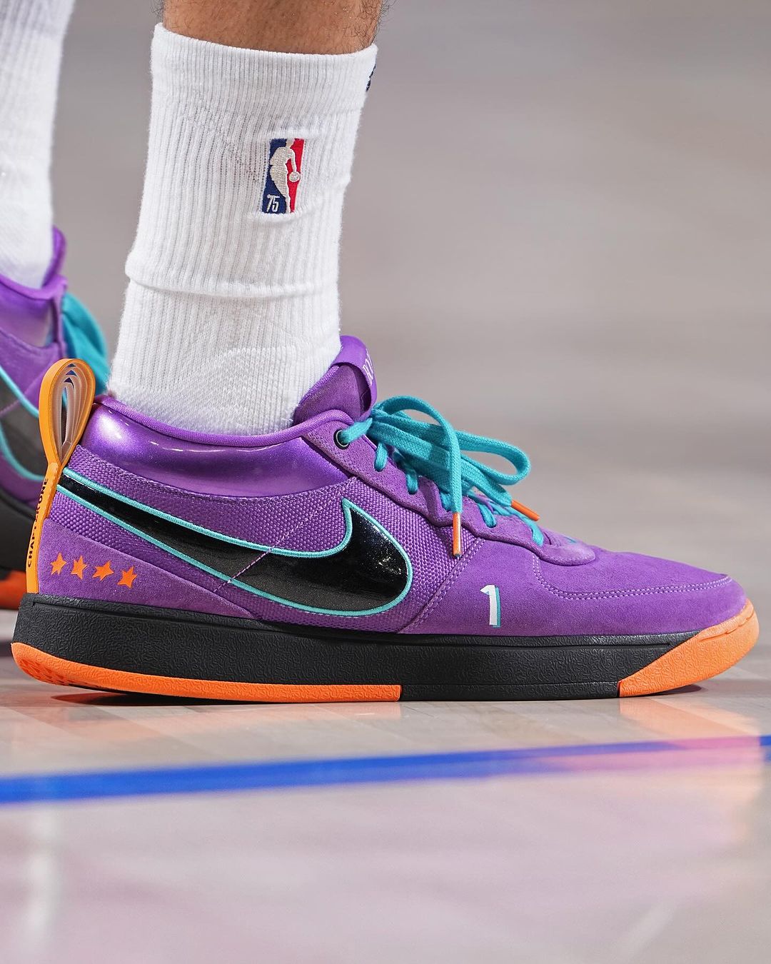 Devin Booker in the nike air force 1 sand springs water bill "1995 All-Star" PE (Image via Suns)