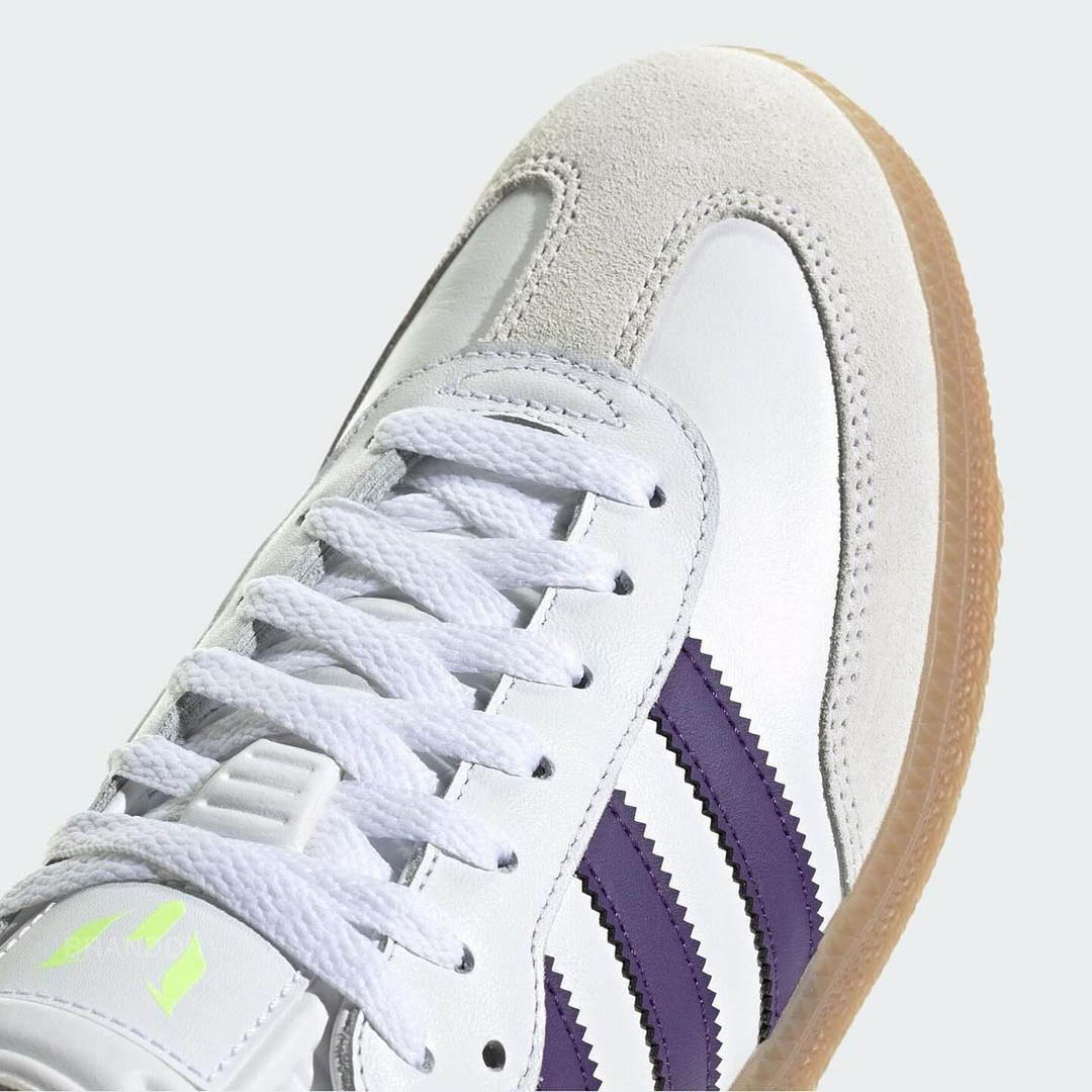 lionel messi adidas samba white purple volt 3