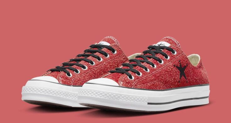 Stussy x Converse a brand known for its collaborations launched its Ox "Poppy Red" A07664C-600