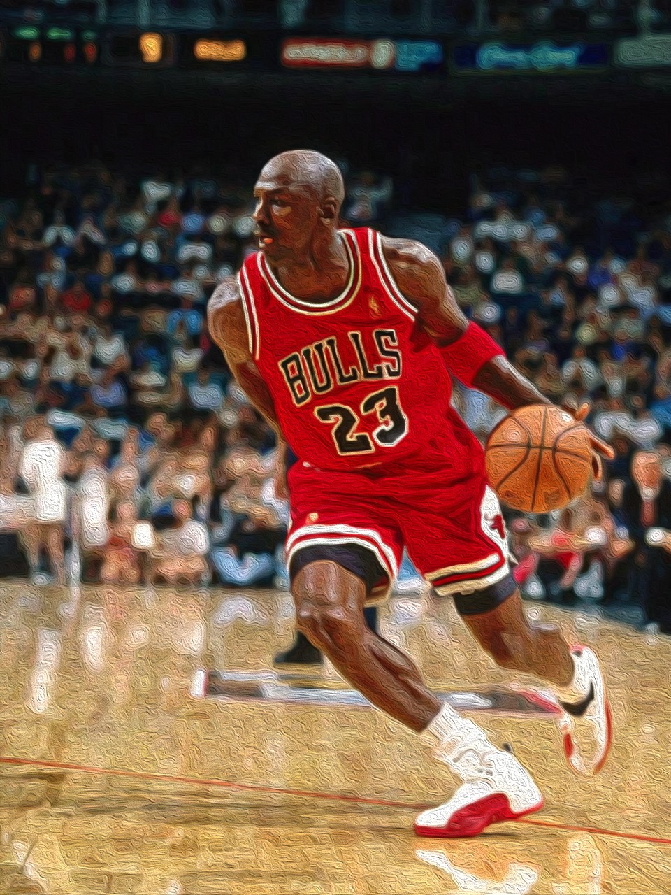 Michael Jordan wearing the Air Jordan 12 White/Varsity Red