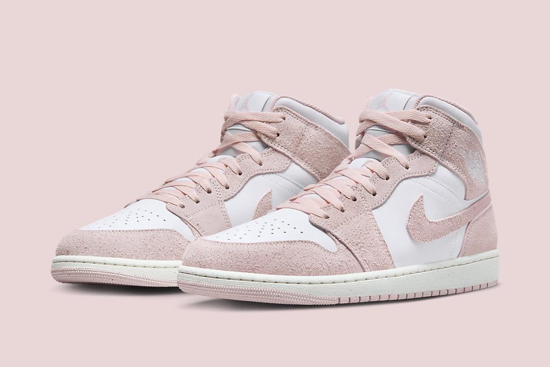 The Air Jordan 1 Mid Suits up in Dreamy “White/Soft Pink”
