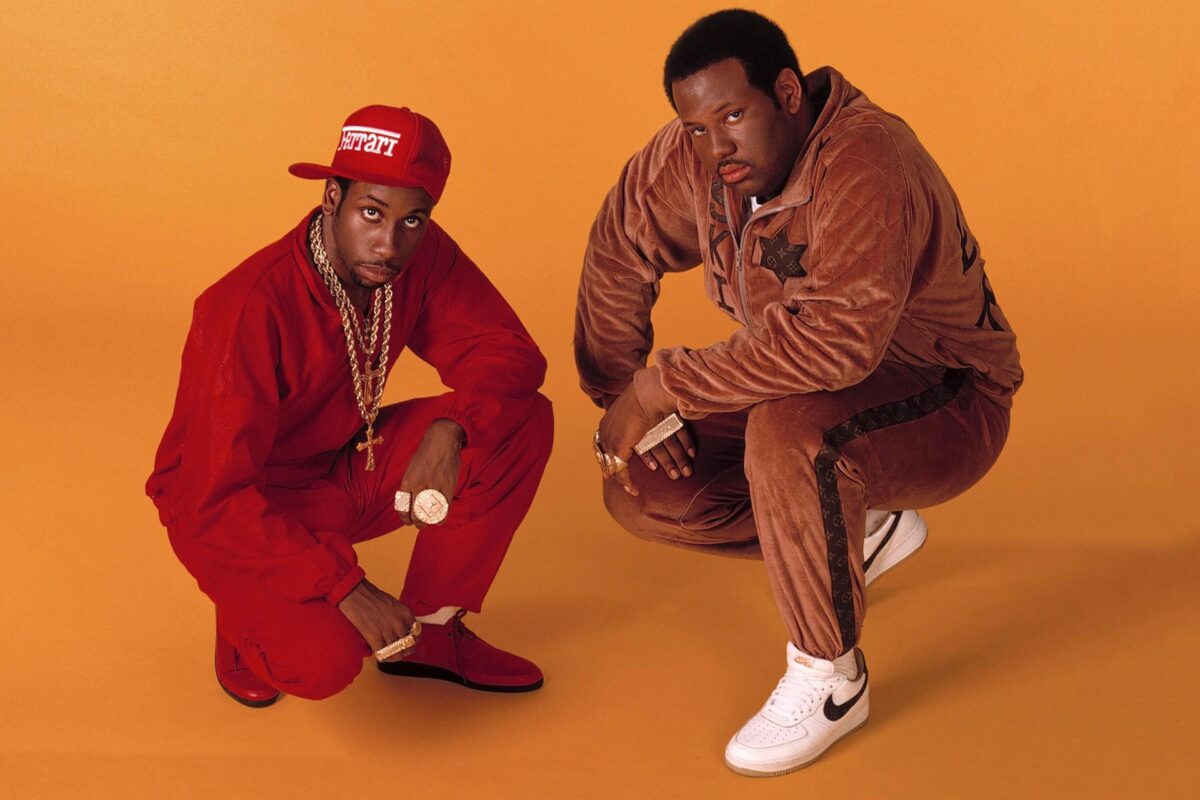 DJ E-Z Rock (right) wearing Nike nike yeezy con retro 4 blue eyes black Low