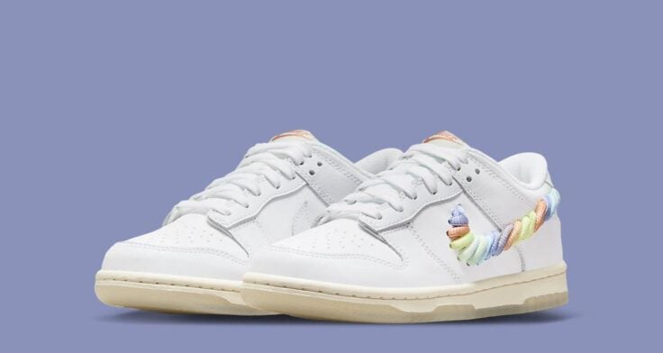 Nike que Dunk Low GS "Rainbow Swoosh" FN4861-100