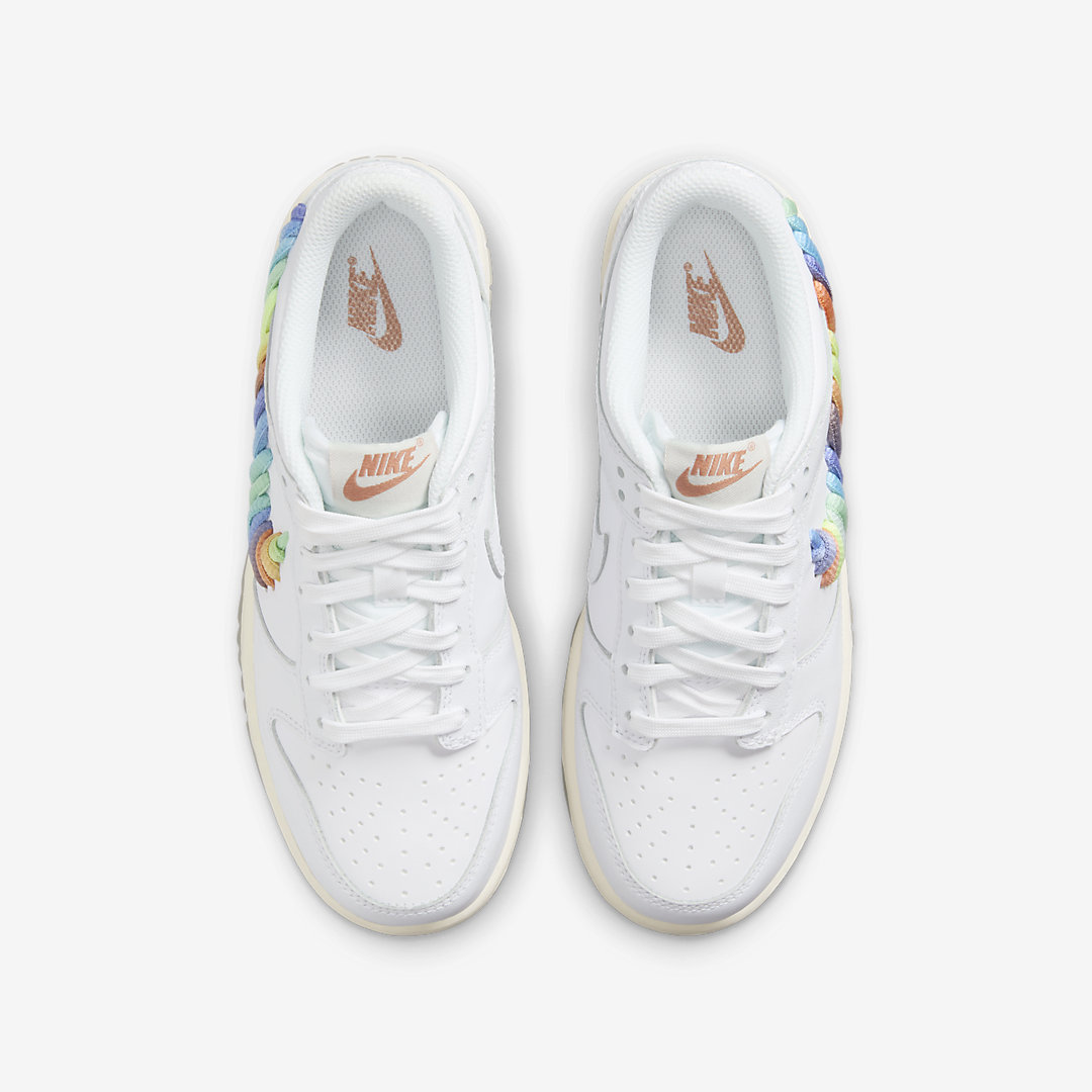 nike knit Dunk Low GS Rainbow Swoosh FN4861 100 05