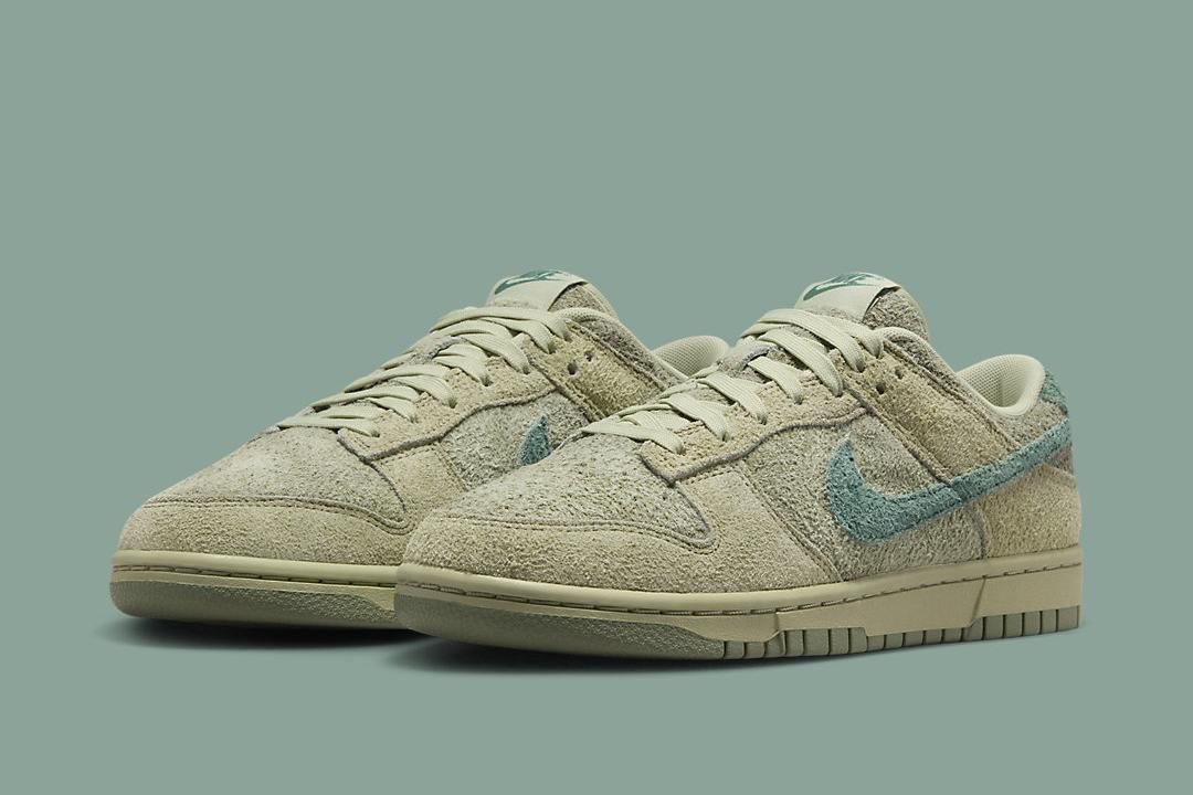 The Nike Dunk Low WMNS “Olive Aura” Gets Wrapped in Hairy Suede