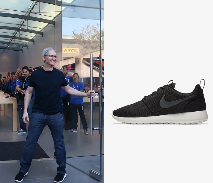 tim cook nike roshe run black white